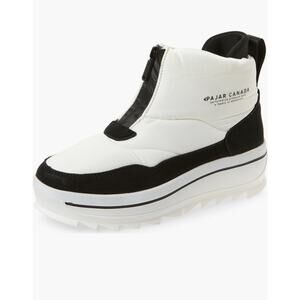 Pajar White and Black Quilted Zip-Front Ankle Boots